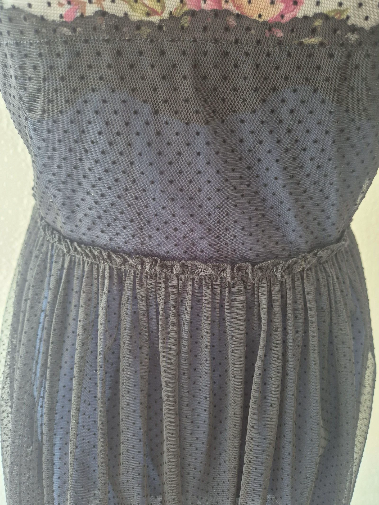 Zara Trafaluc jurk marineblauw geplumeerd kant transparant tule maat M chique cocktailavond – photo 9